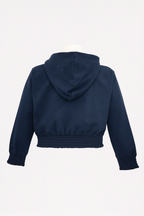 Sweat crop top à capuche Fille - Bleu image 1