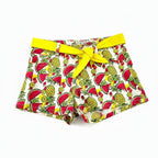 Short fleurs Fille - Jaune/Rouge image 1