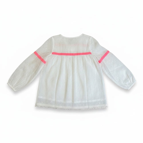 Blouse Fille - Blanc/Rose
