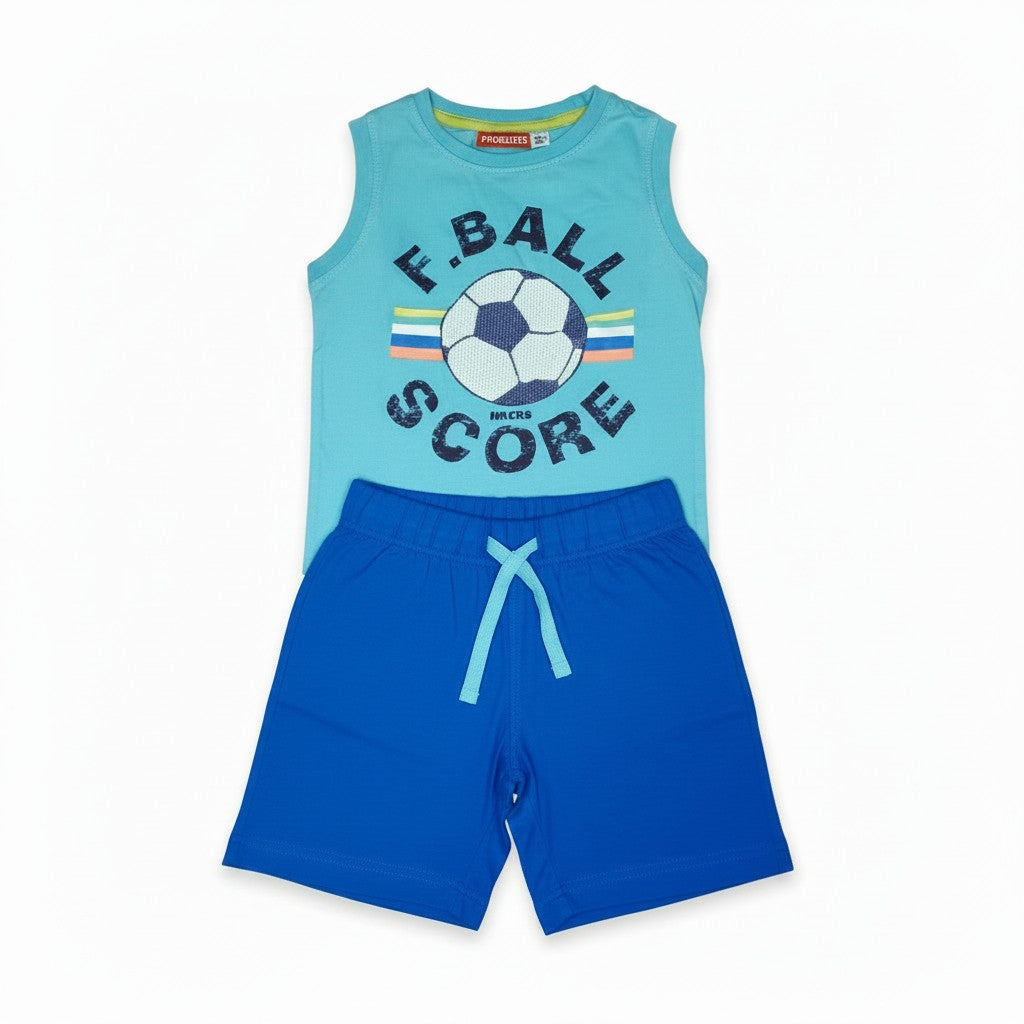 Ensemble T-shirt + Short Garçon - Bleu