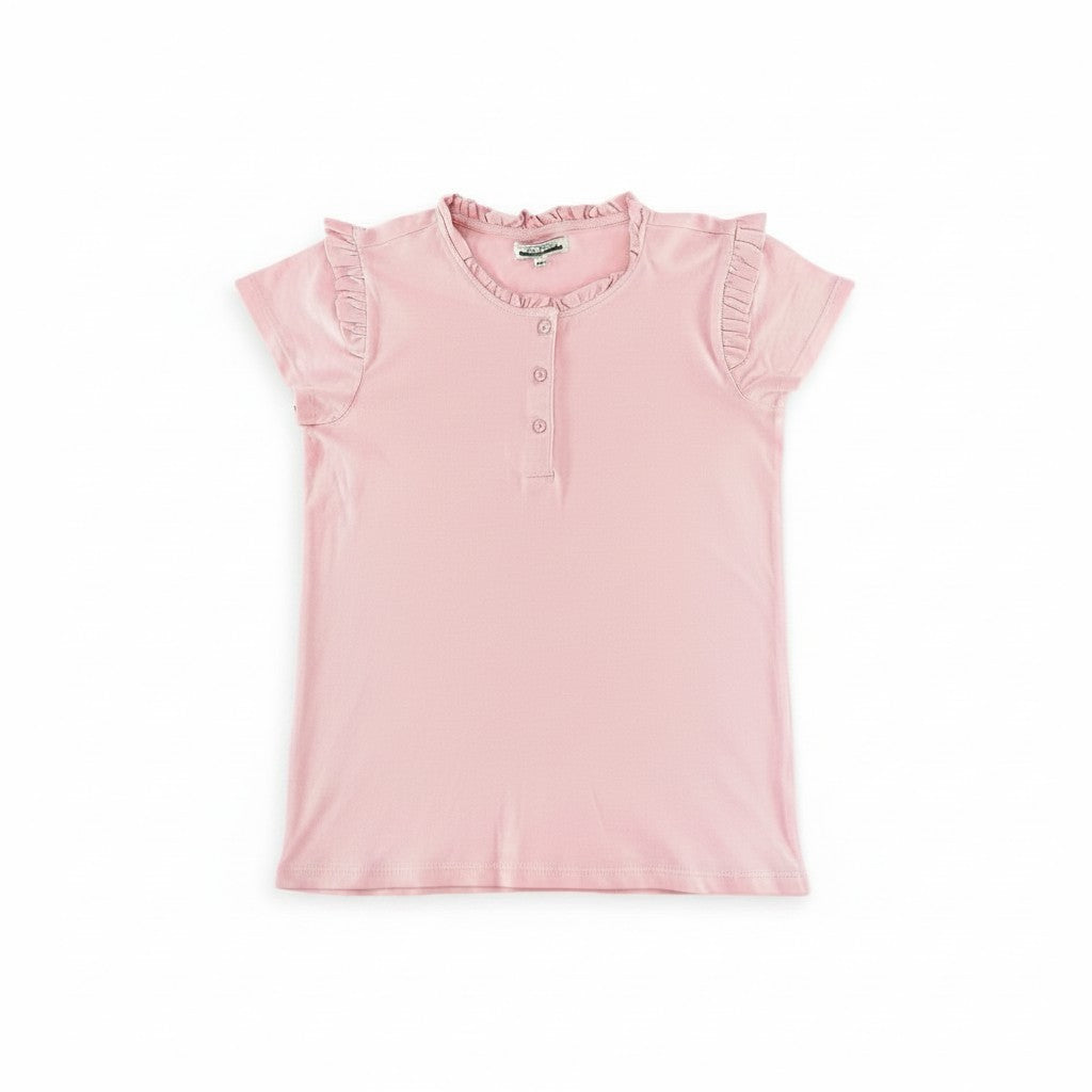 T-shirt polo Fille - Rose