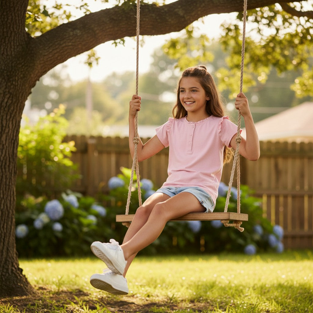 T-shirt polo Fille - Rose
