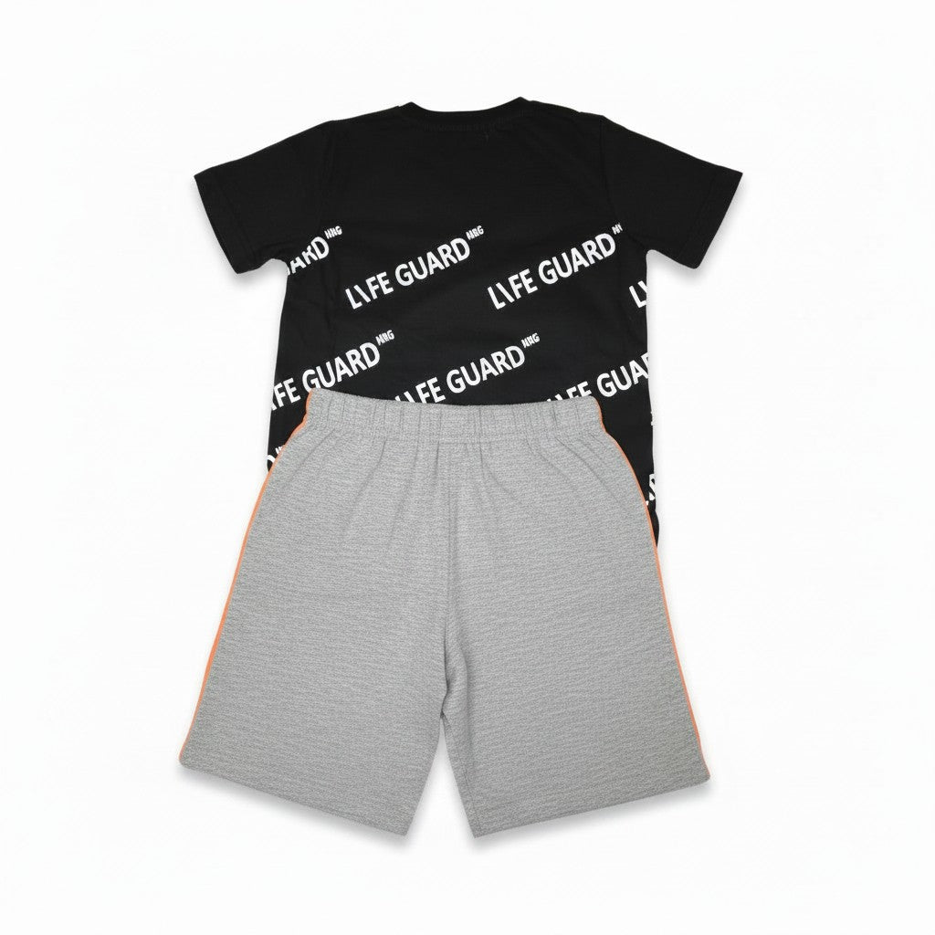 Ensemble T-shirt + Short Garçon - Gris/Noir