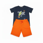 Ensemble T-shirt + Short Garçon - Bleu/orange