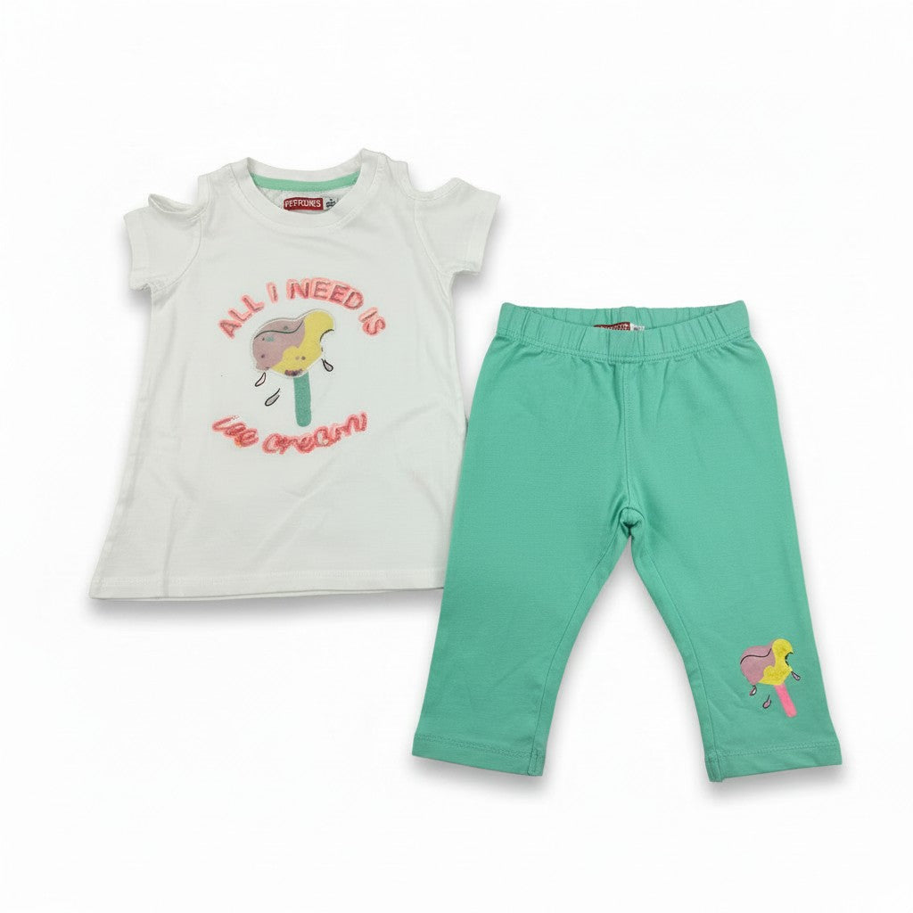 Ensemble Fille - Blanc/Vert