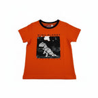 T-shirt Garçon - Orange/noir