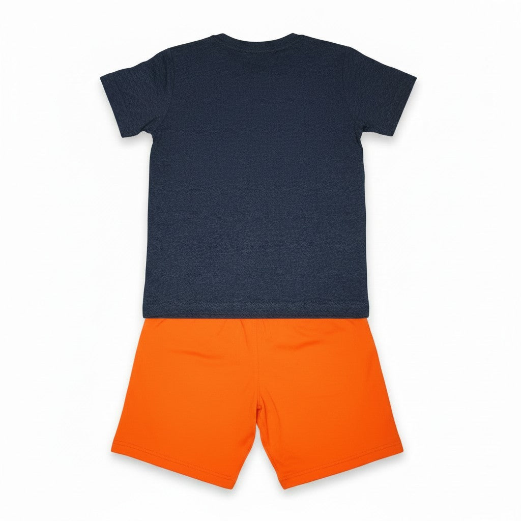 Ensemble T-shirt + Short Garçon - Bleu/orange