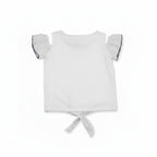 T-shirt Fille - Blanc/bleu