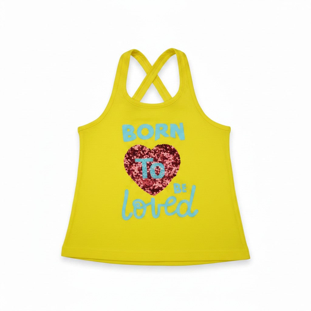 Ensemble Débardeur + Short Fille - Jaune/Bleu