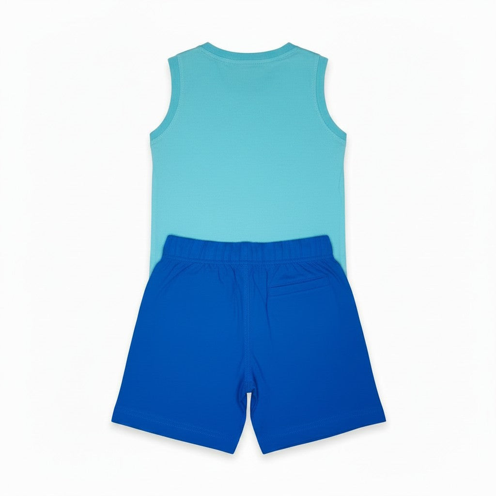 Ensemble T-shirt + Short Garçon - Bleu