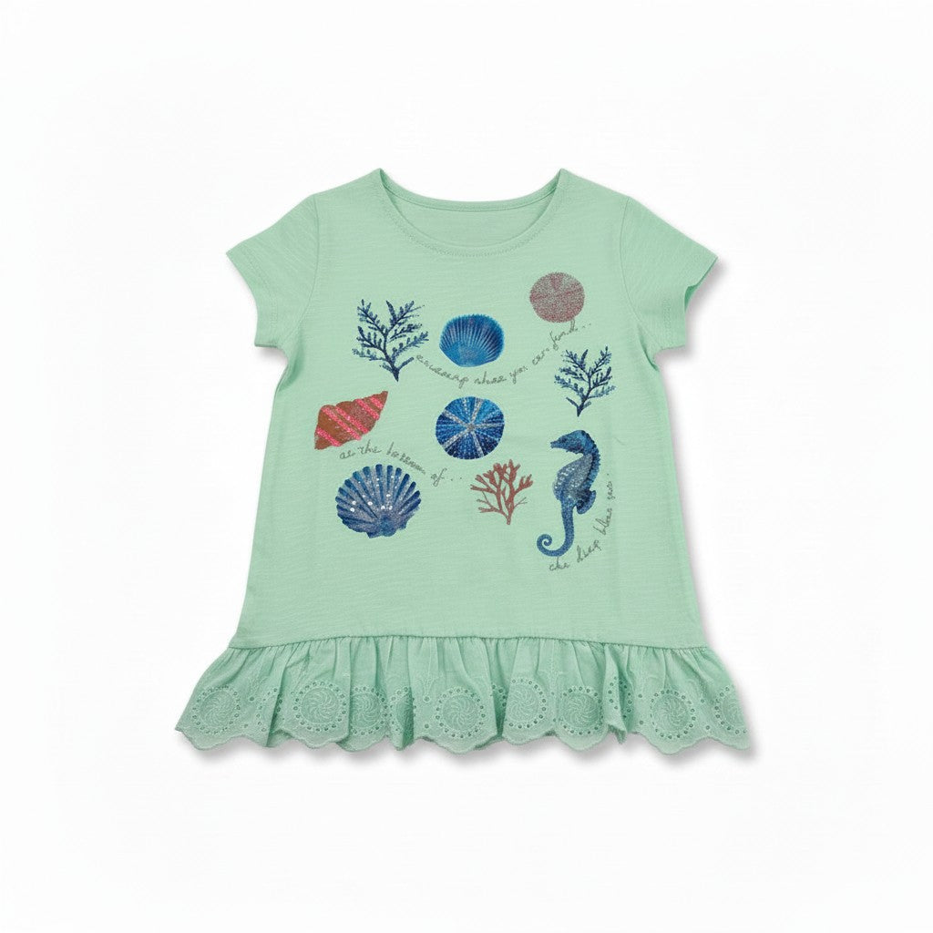 T-shirt à dentelle Fille - Vert