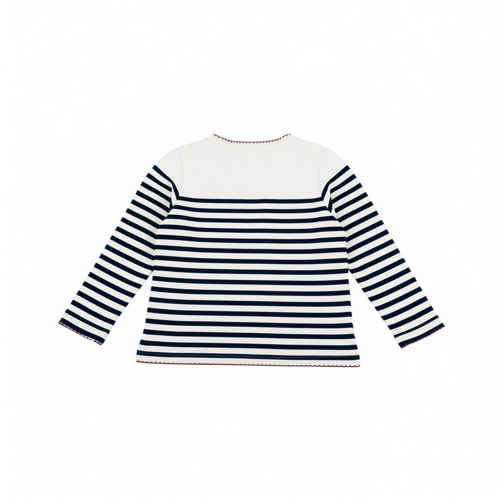 T-Shirt Fille - Blanc/Bleu
