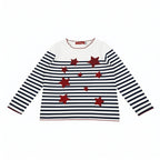 T-Shirt Fille - Blanc/Bleu