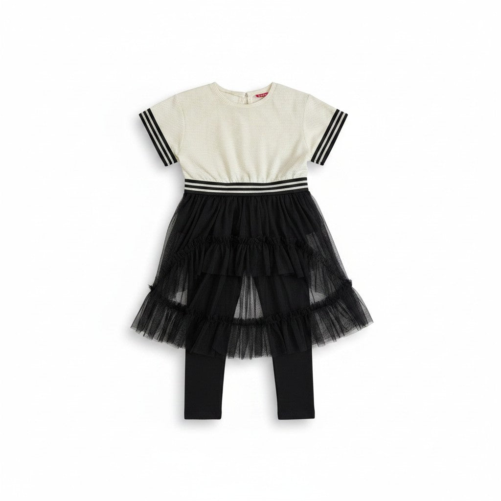 Ensemble  2 pièces Fille - Blanc/noir
