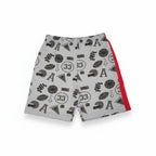 Short Garçon - Gris/rouge