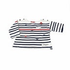 T-Shirt Fille - Blanc/bleu